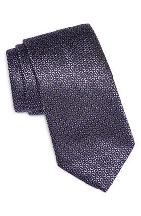 Canali Geometric Silk Tie in Blue at Nordstrom