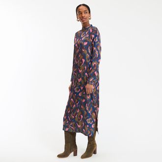 La Redoute Collections Bedrukte rechte jurk, lang, lange mouwen