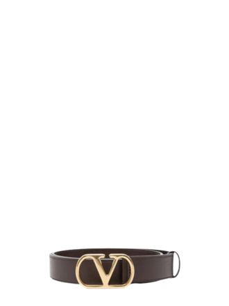 Valentino Garavani Brown VLogo Solid Buckle Belt