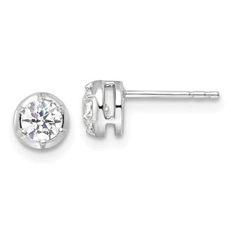 Diamond2Deal 14k White Gold 1/2 ct Lab Grown Diamond Solitaire Stud Earrings VS Clarity, D-E Color