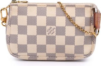Louis Vuitton Pre-owned Womens Pochette Accessoires Chain Handbag - Ivory Textile - One Size