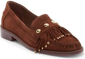 Cinq &agrave; Sept Gina Studded Loafer in Dark Sepia at Nordstrom Rack, Size 9Us / 39Eu