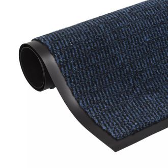 vidaXL Alfombra De Entrada Rectangular De Nudo 120x180 Cm Azul Vidaxl
