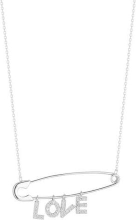Sphera Milano Cubic Zirconia Love Pendant Necklace in Silver at Nordstrom Rack