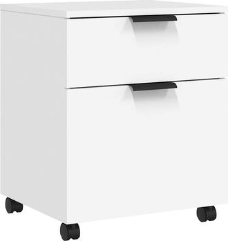 vidaXL Archivador Con Ruedas Madera Contrachapada Blanco 45x38x54 Cm Vidaxl