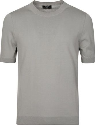Ballantyne Korte Mouw Effen Trui - Heren - T-shirts - Groen - M - Tops