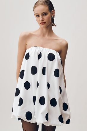 endless rose Strapless Bubble-Hem Mini Dress