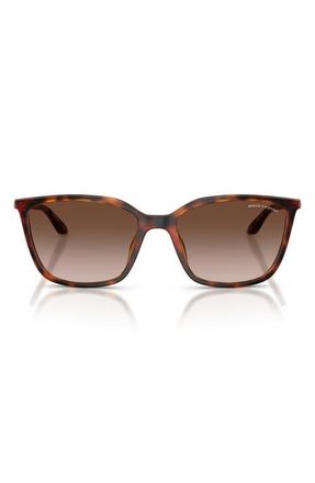 A|X Armani Exchange 55mm Square Sunglasses in Shiny Havana /Brown Gradient at Nordstrom