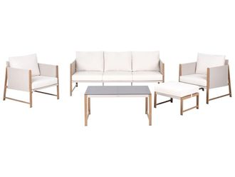 Beliani Conjunto de jard&iacute;n de metal beige 5 personas