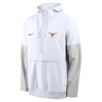 Nike Texas Anorak Nike Mens College 1/2-Zip Hooded Jacket in White | 03AT0CEBTXE-PTU