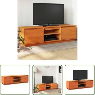 vidaXL vidaXL Mobile per salotto - Mobile TV Marrone Cera 140x35x40 cm in Legno Massello di Pino