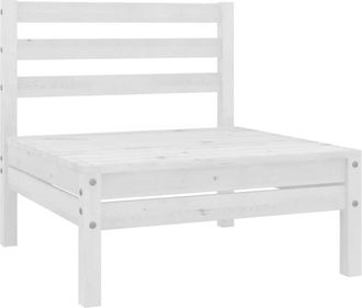 vidaXL Garden Middle Sofa White Solid Wood Pine Vidaxl