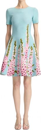 Oscar De La Renta Allium Knit Dress In Lilac/sky