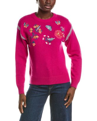 Johnny Was The Crewneck Whipstitch Wool & Cashmere-Blend Pullover