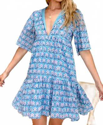 Emerson Fry Isla Dress In Friday Flowers Blue + Pink