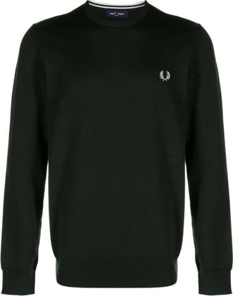 Fred Perry Klassieke Ronde Hals Trui - Heren - Ronde hals truien - Blauw - M - Katoen - Truien & Vesten