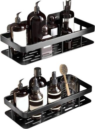 OEM Estante Para Ducha, No Requiere Perforaci&oacute;n, &Aacute;ngulo, Estante Para Ba&ntilde;o, Cesta De Ducha De Aluminio, Organizador De Ba&ntilde;o, Acabado Mate (negro)