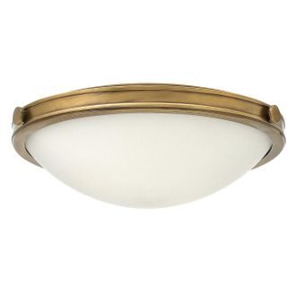 Netlighting Collier 3 Light Medium Ceiling Flush Light Brass E27 in Yellow