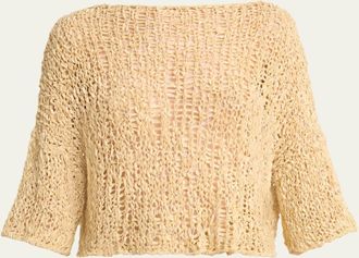 Gabriela Hearst Chrysenta Cashmere-Blend Tape Knit Crop Top