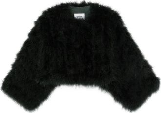 Yves Salomon Feather-trim Cropped Jacket