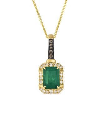Le Vian 14K 1.36 Ct. Tw. Diamond & Emerald Drop Pendant