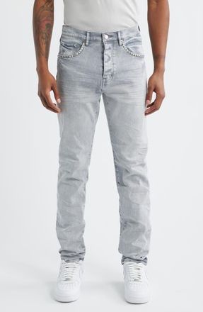 Purple P005 Alloy Studs Slim Straight Jeans in Grey at Nordstrom, Size 32 X 33
