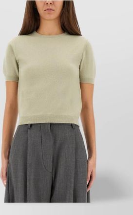Maison Margiela wool cropped crew neck knitted top
