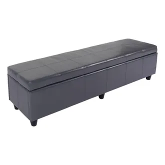 Hhg Hhg - Panca Contenitore Elegante Kriens Xxl Pelle E Ecopelle 180x45x45cm Grigio