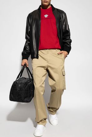 Versace T-shirt With Logo, Mens, Red