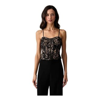 Guess Monica Kant Top - Dames - Tops - Zwart - Maat: XL Poliester