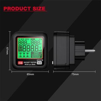 OEM Comprobador De Tomas De Corriente, Comprobador Digital De Tomas De Corriente Ht97d, Comprobador De Voltaje, Detector De Enchufes Y Tomas De Corriente,