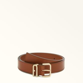 Furla Camelia Fixed Belt Cognac H Brown Soft Calf Leather Woman