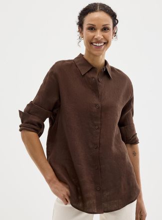 Contemporaine Womens Oversized pure linen shirt