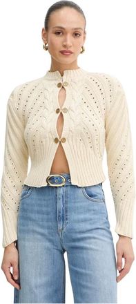 Twinset Cardigan in Maglia a Treccia - - Knitwear - Donna - Beige - L