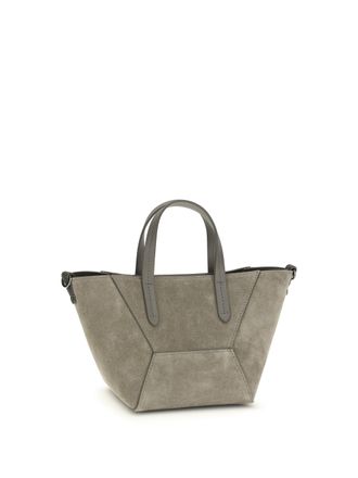 Brunello Cucinelli Womens Suede Shoulder Bag Safari Calf Leather Bos Taurus