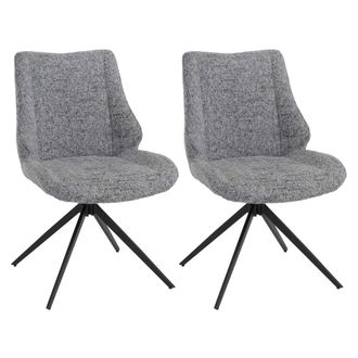 Hhg [nunca Usado] Juego De 2 Sillas De Comedor Hhg-961, Sillas De Cocina, Giratorias Con Funci&oacute;n &laquo;auto-return&raquo;, Tejido De Chenilla (410 G/m&sup2;) Con Certific