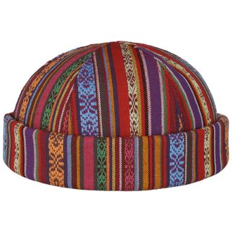 Lierys Fresh Stripes Dockercap Handmade Multicolor Cotton Viscose Summer Cap Made in Italy Men Summer red L (58-59 cm)