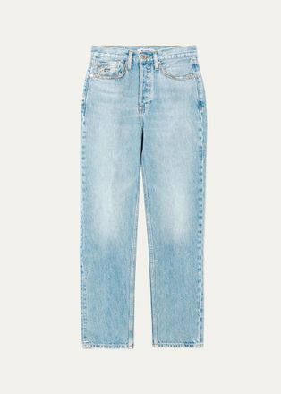 Re/Done Pipe Straight-Leg Ankle Jeans