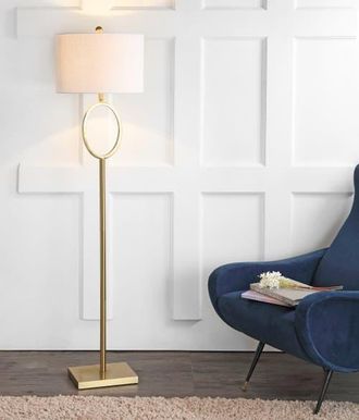 Jonathan Y Designs April Metal LED Floor Lamp in Brass Gold at Nordstrom