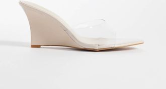Simmi London Simmi London - Senia - Sandali con zeppa beige verniciato a pianta larga-Neutro