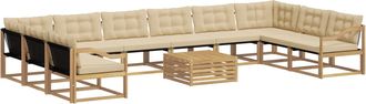 vidaXL Conjunto De Sof&aacute;s De Exterior 11 Uds. Y Beige Vidaxl