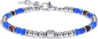 Eye Candy Los Angeles Gabriel Semiprecious Stone Beaded Bracelet in Silver at Nordstrom Rack
