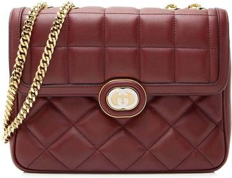 Gucci Red Calfskin Deco Small Shoulder Bag (Authentic Pre-Loved)