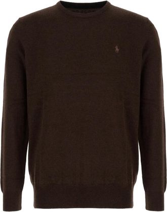 Polo Ralph Lauren Rondgebreide trui - Heren - Ronde hals truien - Bruin - 2XL - Wol - Truien & Vesten