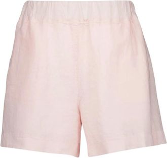 120% Lino Roze Linnen Casual Shorts - Dames - Bermuda - Roze - L - Linnen - Korte Broeken