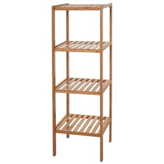 Hhg Nunca Usado] Estanter&iacute;a De Ba&ntilde;o Hhg 550, Estanter&iacute;a Para Armario De Ba&ntilde;o, Bamb&uacute;, 110x34x33cm