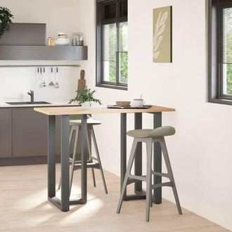 Berkfield Home Bar Table Legs T-Shaped&not;2 pcs Anthracite 60x35x(100-101) cm Steel in Charcoal