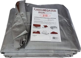 OEM Lona Marr&oacute;n Plateada De 6x12 M De Gran Espesor (210 G/m2)