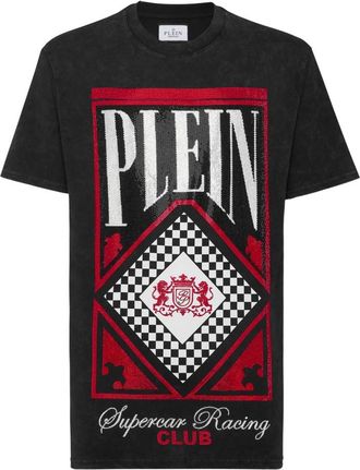 Philipp Plein T-Shirt Ronde Hals Racing - Heren - T-shirts - Zwart - 4XL - Katoen - Tops