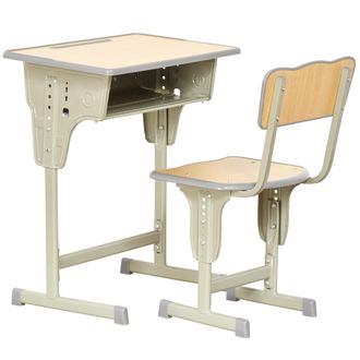 HOMCOM Homcom - Banchetto Scuola Con Sedia Altezza Regolabile Acciaio E Mdf Color Legno